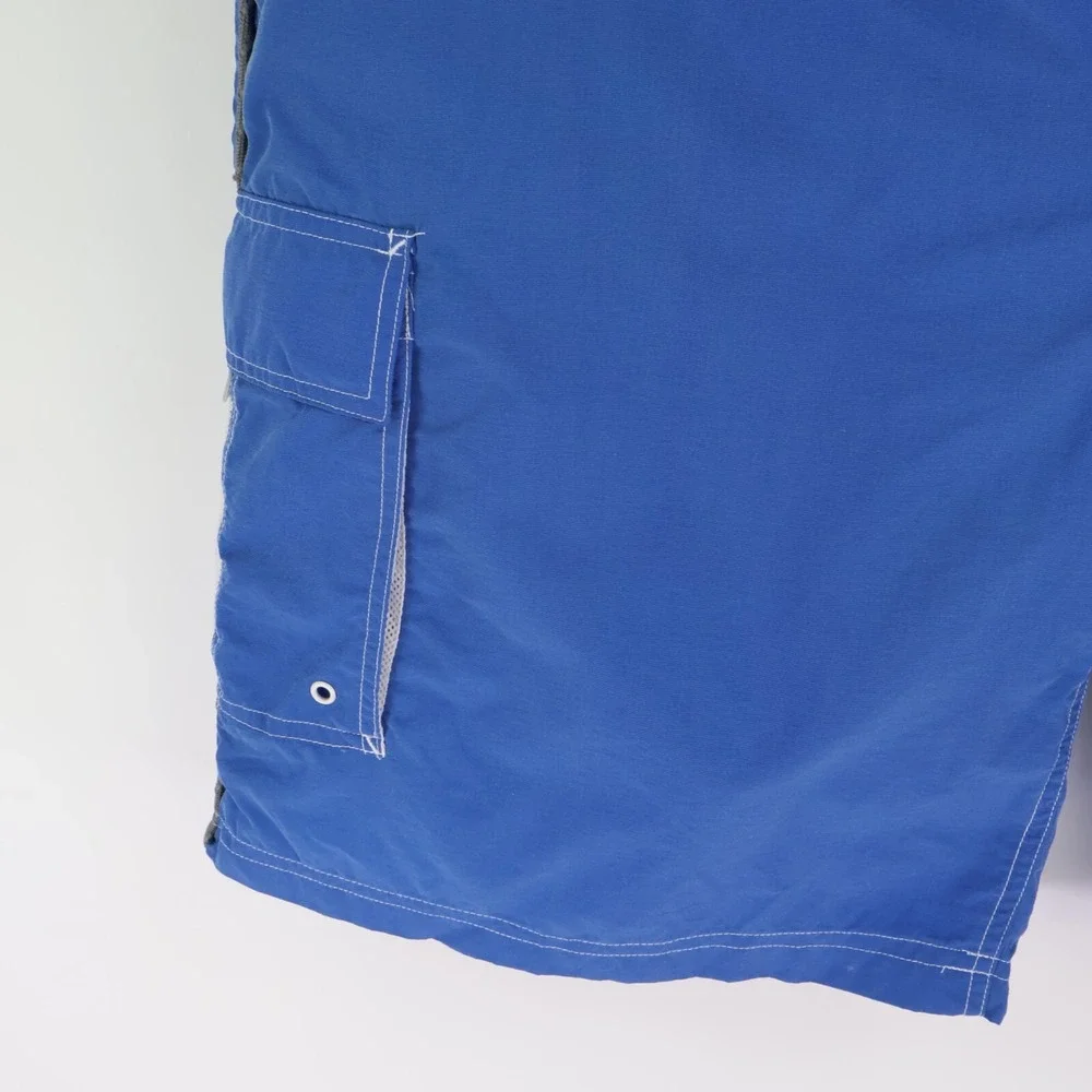 Wave Zone Swim Trunks w/ Liner Mens Sz XL Blue Drawstring Pockets Stretch Waist‎
